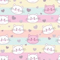 Cats. Kids cartoon vector background. Pastel Colors.